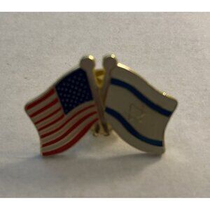United States and Flag of Israel Double Flag Lapel Pin #c4